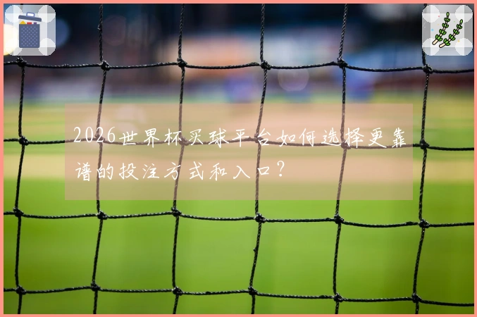 2026世界杯买球平台如何选择更靠谱的投注方式和入口？